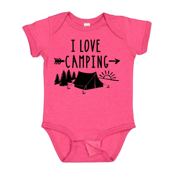 Inktastic I Love Camping- Tent and Trees Boys or Girls Baby Bodysuit