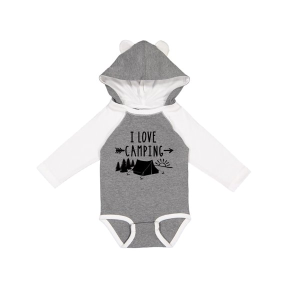 Inktastic I Love Camping- Tent and Trees Boys or Girls Long Sleeve Baby Bodysuit