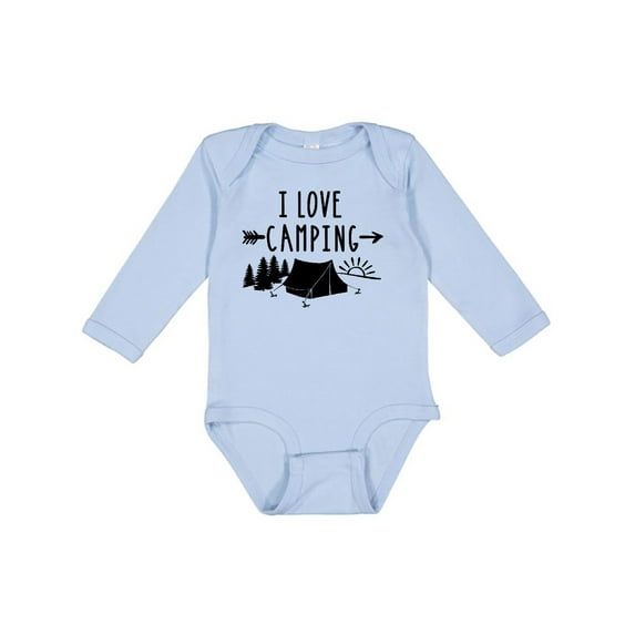 Inktastic I Love Camping- Tent and Trees Boys or Girls Long Sleeve Baby Bodysuit