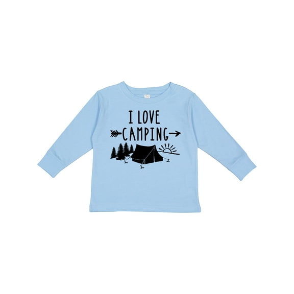 Inktastic I Love Camping- Tent and Trees Boys or Girls Long Sleeve Toddler T-Shirt
