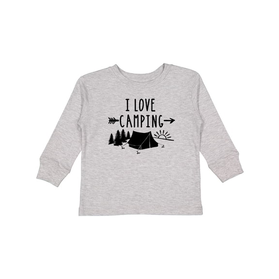 Inktastic I Love Camping- Tent and Trees Boys or Girls Long Sleeve Toddler T-Shirt