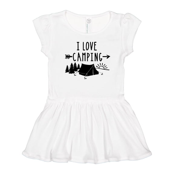 Inktastic I Love Camping- Tent and Trees Girls Toddler Dress