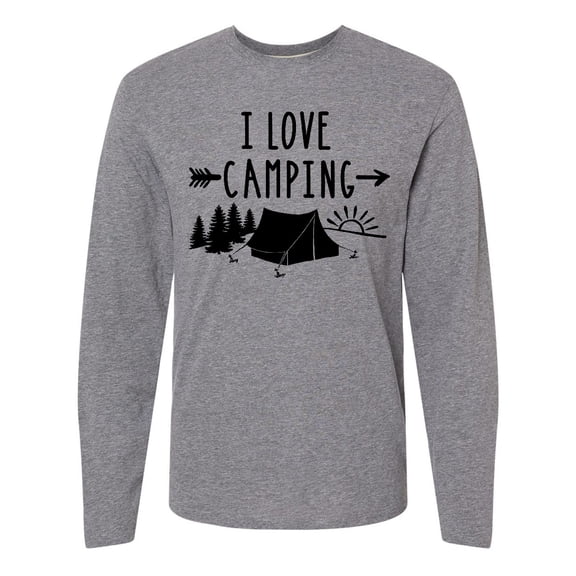 Inktastic I Love Camping- Tent and Trees Long Sleeve T-Shirt