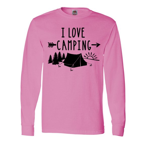 Inktastic I Love Camping- Tent and Trees Long Sleeve T-Shirt