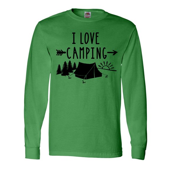 Inktastic I Love Camping- Tent and Trees Long Sleeve T-Shirt