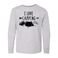 thumbnail image 1 of Inktastic I Love Camping- Tent and Trees Long Sleeve Youth T-Shirt, 1 of 5