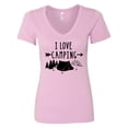 thumbnail image 1 of Inktastic I Love Camping Tent and Trees Women's V-Neck T-Shirt, 1 of 5