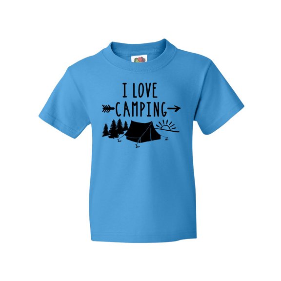 Inktastic I Love Camping- Tent and Trees Youth T-Shirt