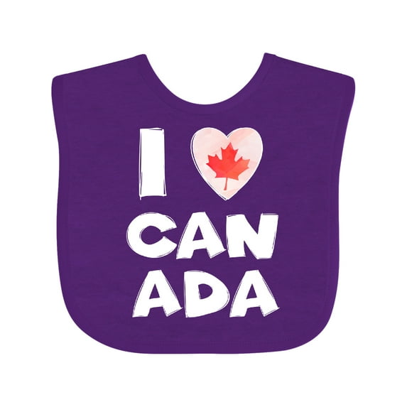 Inktastic I Love Canada Heart with Maple Leaf Boys or Girls Baby Bib
