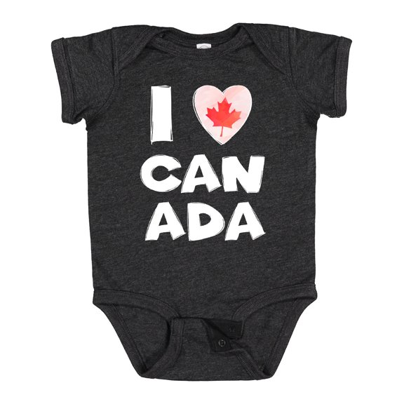 Inktastic I Love Canada Heart with Maple Leaf Boys or Girls Baby Bodysuit