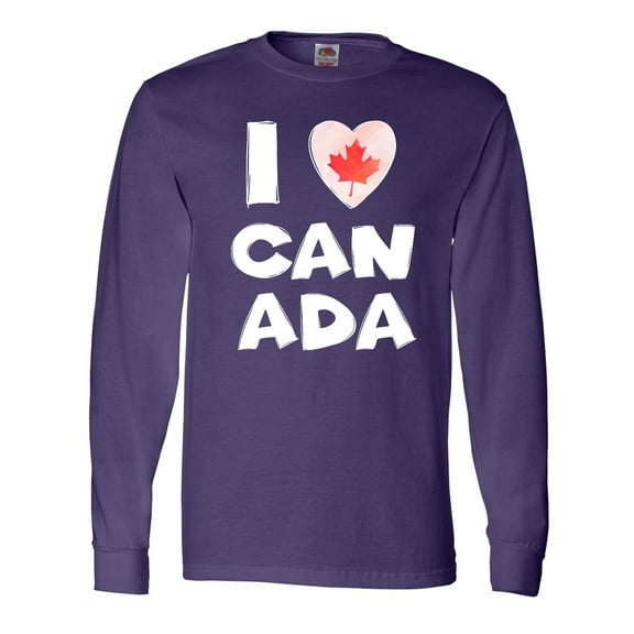 Inktastic I Love Canada Heart with Maple Leaf Long Sleeve T-Shirt