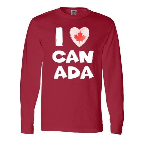 Inktastic I Love Canada Heart with Maple Leaf Long Sleeve T-Shirt