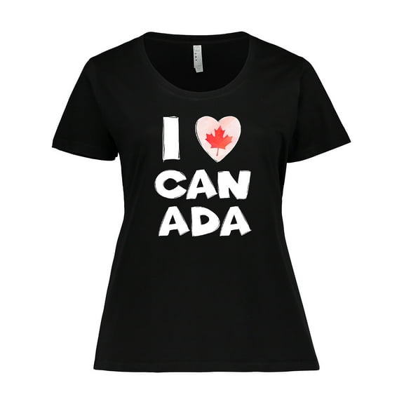 Inktastic I Love Canada Heart with Maple Leaf Women's Plus Size T-Shirt