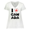 thumbnail image 1 of Inktastic I Love Canada Heart with Maple Leaf Women's Plus Size V-Neck T-Shirt, 1 of 5