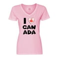 thumbnail image 1 of Inktastic I Love Canada Heart with Maple Leaf Women's V-Neck T-Shirt, 1 of 5