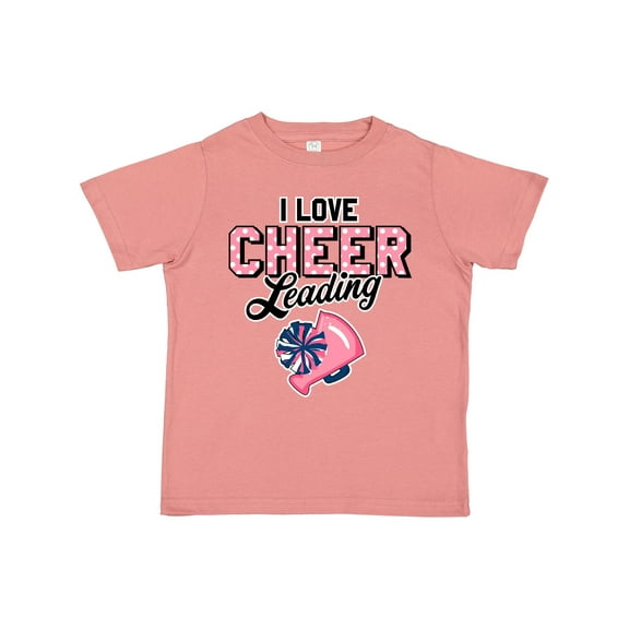 Inktastic I Love Cheerleading with Pom Poms and Megaphone Girls Toddler T-Shirt