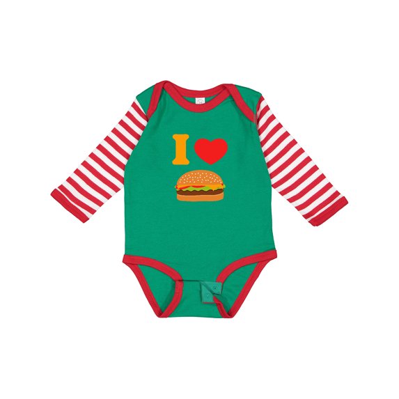 Inktastic I Love Cheeseburgers Boys or Girls Long Sleeve Baby Bodysuit