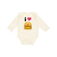 thumbnail image 1 of Inktastic I Love Cheeseburgers Boys or Girls Long Sleeve Baby Bodysuit, 1 of 5