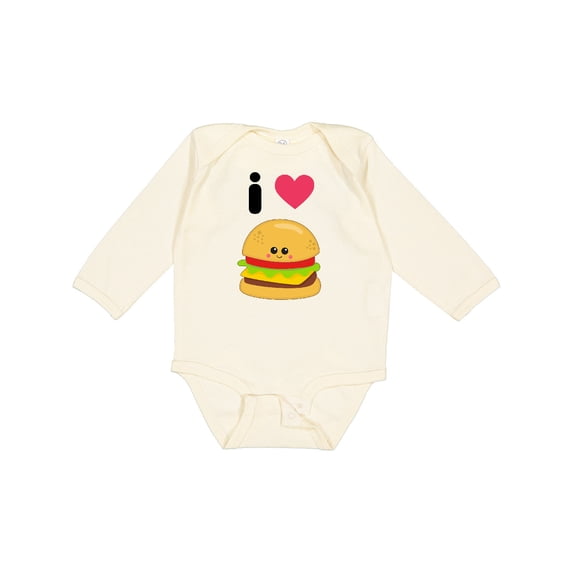 Inktastic I Love Cheeseburgers Boys or Girls Long Sleeve Baby Bodysuit
