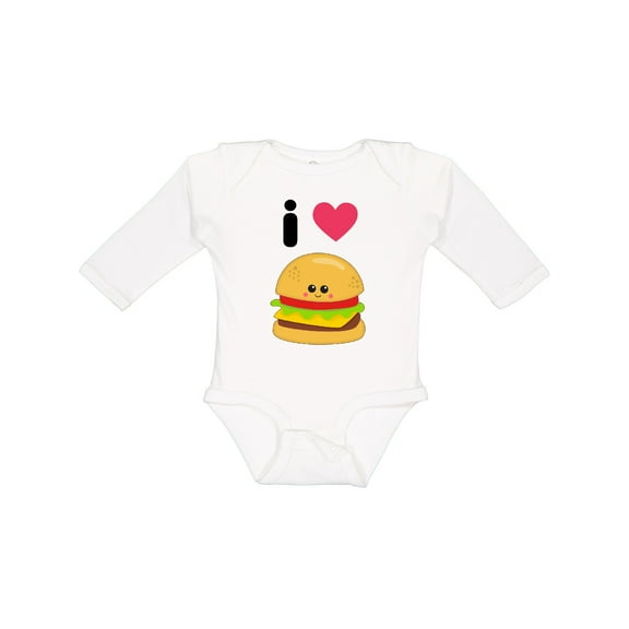 Inktastic I Love Cheeseburgers Boys or Girls Long Sleeve Baby Bodysuit