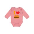 thumbnail image 1 of Inktastic I Love Cheeseburgers Boys or Girls Long Sleeve Baby Bodysuit, 1 of 5
