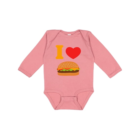 Inktastic I Love Cheeseburgers Boys or Girls Long Sleeve Baby Bodysuit