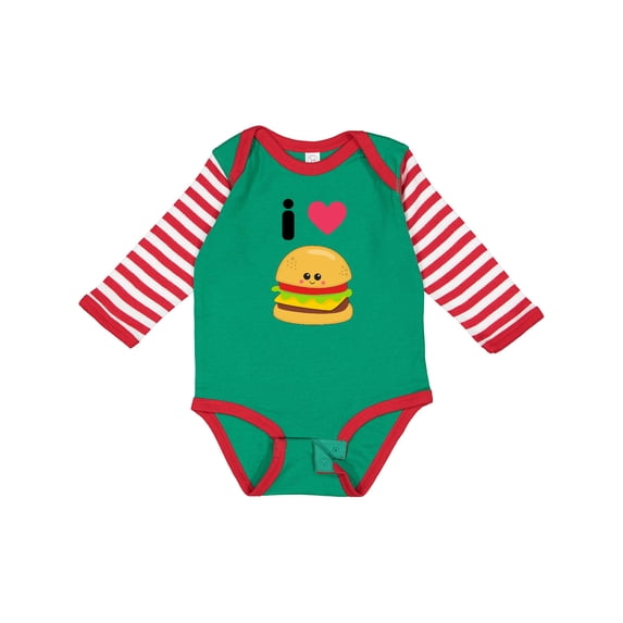 Inktastic I Love Cheeseburgers Boys or Girls Long Sleeve Baby Bodysuit