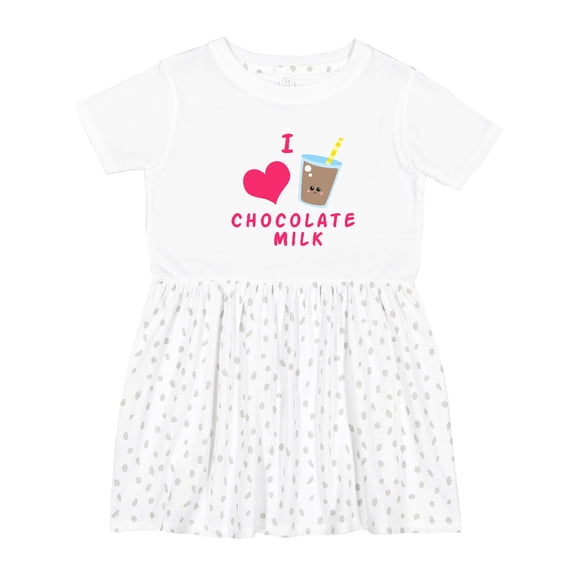 Inktastic I Love Chocolate Milk Girls Toddler Dress