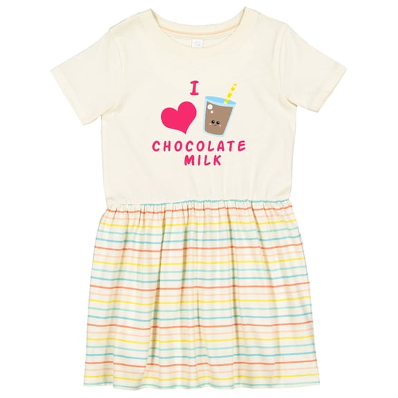 Inktastic I Love Chocolate Milk Girls Toddler Dress