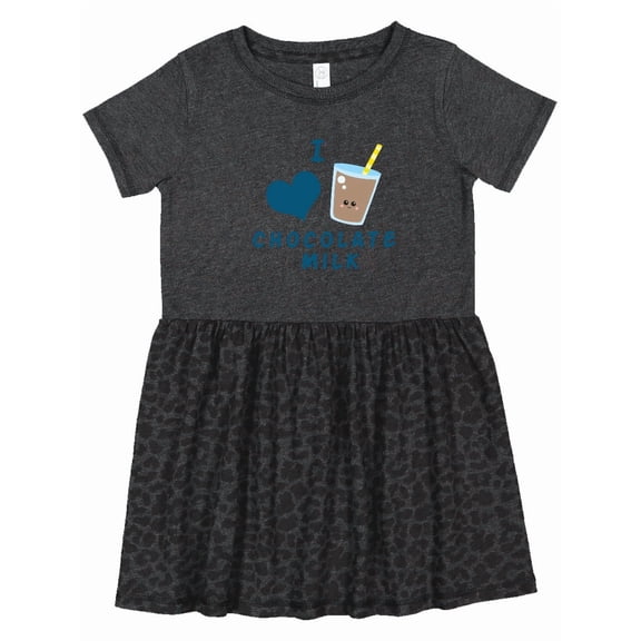 Inktastic I Love Chocolate Milk Girls Toddler Dress