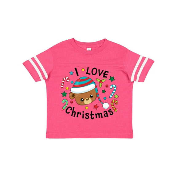 Inktastic I Love Christmas- cute teddy bear Boys or Girls Toddler T-Shirt