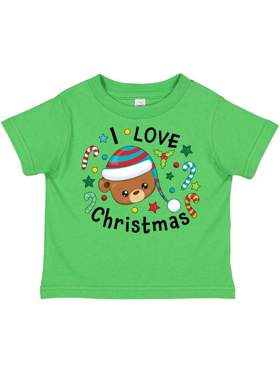 Inktastic I Love Christmas- cute teddy bear Boys or Girls Toddler T-Shirt
