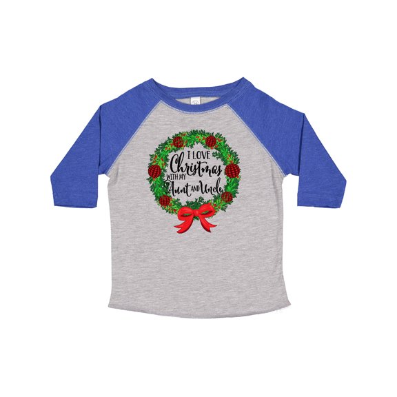 Inktastic I Love Christmas with My Aunt and Uncle Wreath Boys or Girls Toddler T-Shirt