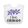 thumbnail image 1 of Inktastic I Love Colorado Columbine Flowers Boys or Girls Baby Bib, 1 of 4
