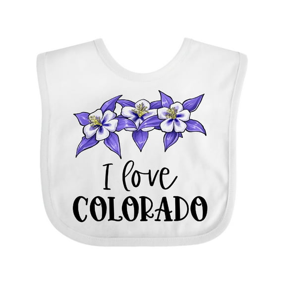 Inktastic I Love Colorado Columbine Flowers Boys or Girls Baby Bib