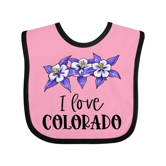 Inktastic I Love Colorado Columbine Flowers Boys or Girls Baby Bib