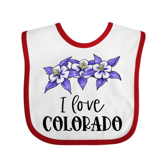 Inktastic I Love Colorado Columbine Flowers Boys or Girls Baby Bib