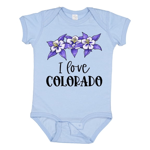 Inktastic I Love Colorado Columbine Flowers Boys or Girls Baby Bodysuit
