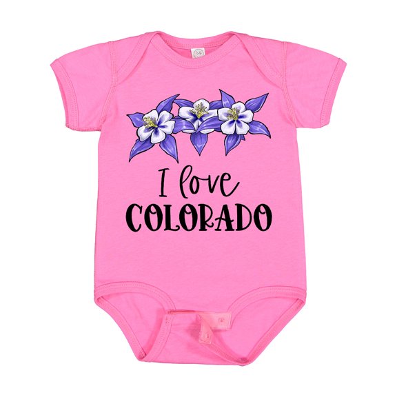 Inktastic I Love Colorado Columbine Flowers Boys or Girls Baby Bodysuit
