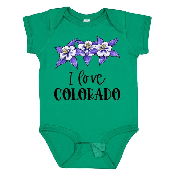 Inktastic I Love Colorado Columbine Flowers Boys or Girls Baby Bodysuit
