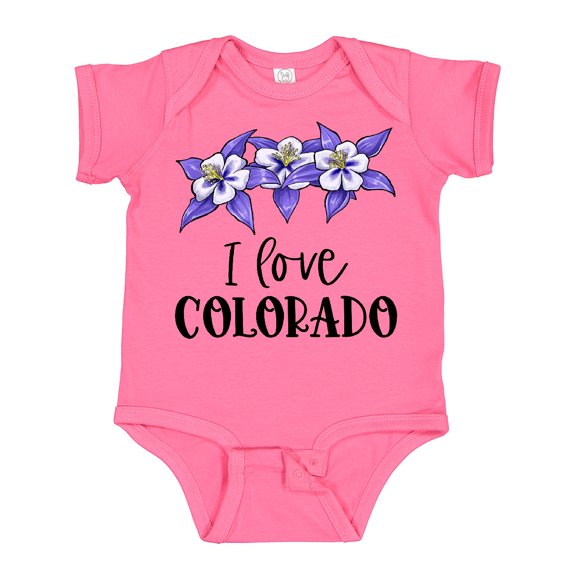 Inktastic I Love Colorado Columbine Flowers Boys or Girls Baby Bodysuit