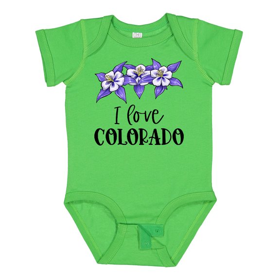 Inktastic I Love Colorado Columbine Flowers Boys or Girls Baby Bodysuit