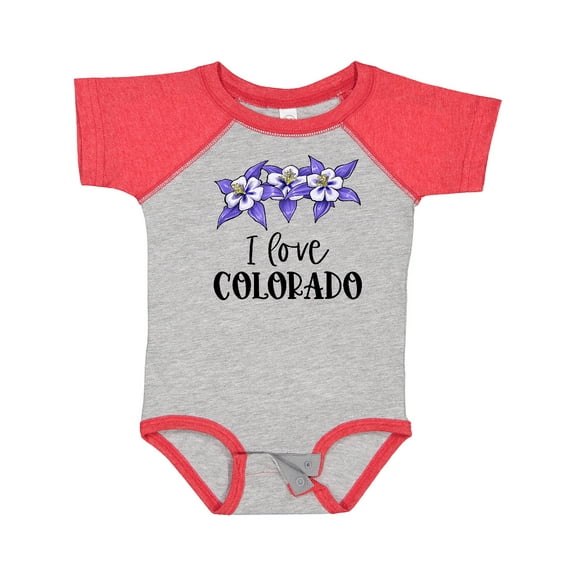 Inktastic I Love Colorado Columbine Flowers Boys or Girls Baby Bodysuit
