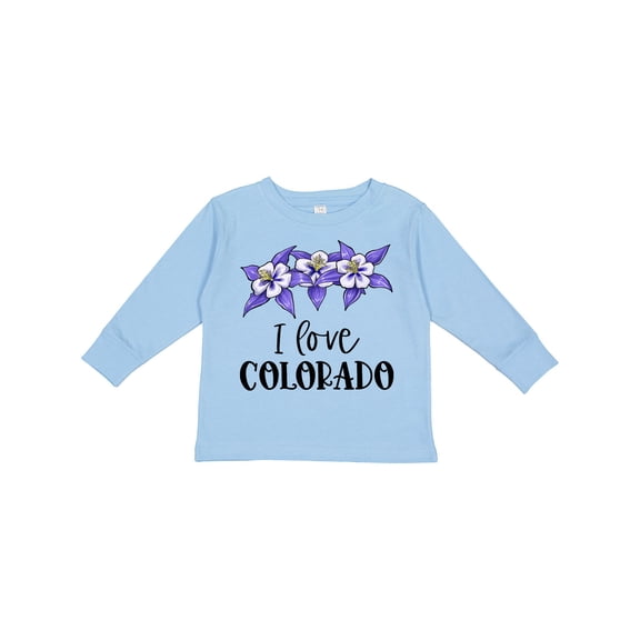 Inktastic I Love Colorado Columbine Flowers Boys or Girls Long Sleeve Toddler T-Shirt