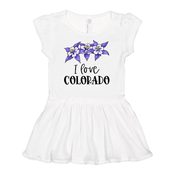 Inktastic I Love Colorado Columbine Flowers Girls Baby Dress
