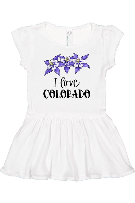 I Love Colorado Columbine Flowers Girls Baby Dress