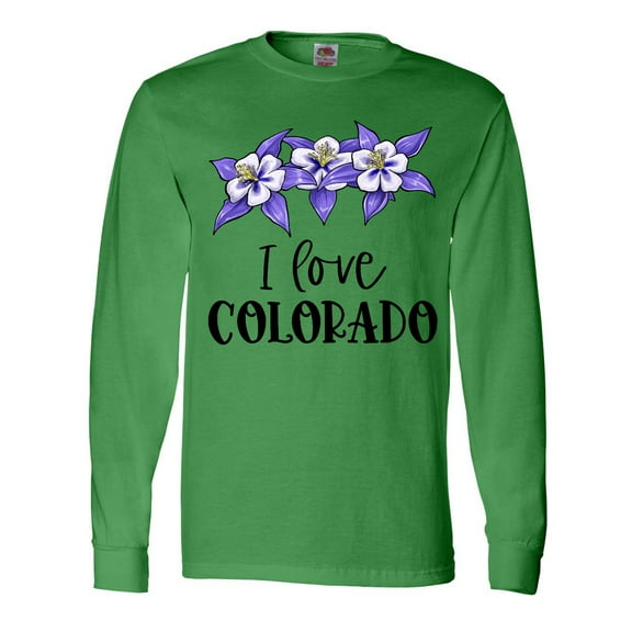 Inktastic I Love Colorado Columbine Flowers Long Sleeve T-Shirt