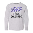thumbnail image 1 of Inktastic I Love Colorado Columbine Flowers Long Sleeve Youth T-Shirt, 1 of 5