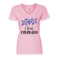thumbnail image 1 of Inktastic I Love Colorado Columbine Flowers Women's V-Neck T-Shirt, 1 of 5
