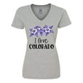 thumbnail image 1 of Inktastic I Love Colorado Columbine Flowers Women's V-Neck T-Shirt, 1 of 5